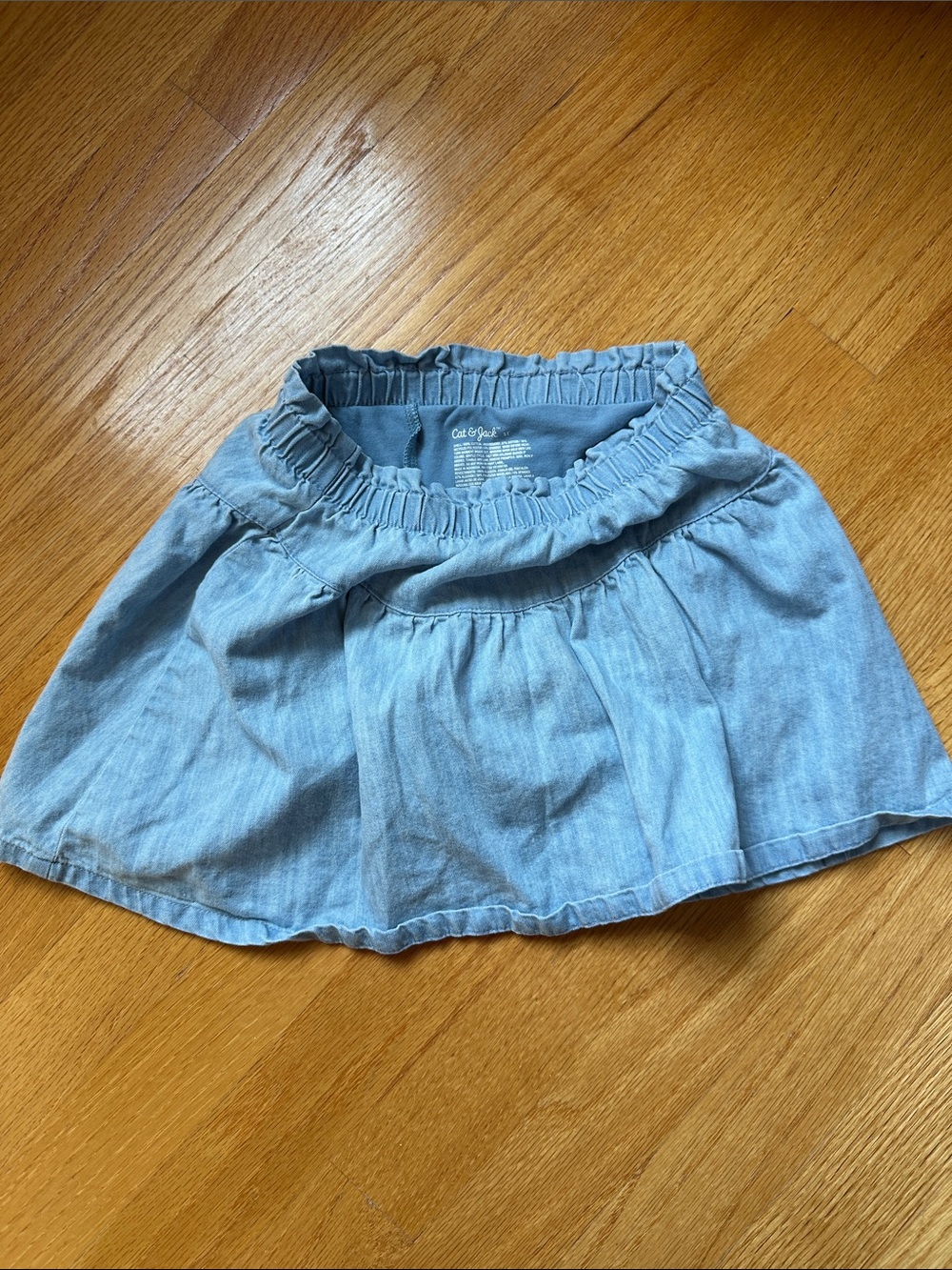 Cat & Jack Light Blue Chambray Skirt with Ruffle Waist